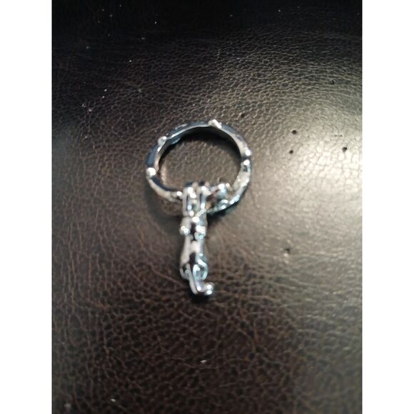 Silver Dangling Cat From Tree Branch Ring Adjustable Kitty - Picture 5 of 9